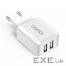 Мережевий зарядний пристрій Choetech (2USBх 2A) White (C0030)