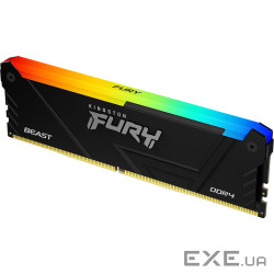 Модуль пам'яті KINGSTON FURY Beast RGB DDR4 3200MHz 16GB (KF432C16BB12A/16WP)