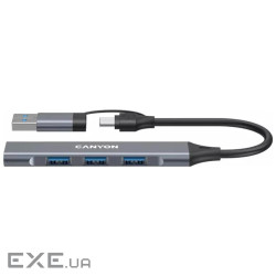 CANYON hub DS-02 4in1 USB-A/C Grey (CNS-TDS02G)