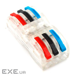 Клемна колодка з натискними затискачами 3-провідна SPL-3 для розподільчих коробок, 3-p (SPL-3T / 10)