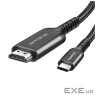 Кабель мультимедійний USB-C to HDMI M 2.0m 4K60Hz black ColorWay (CW-CBCHD077-BK)