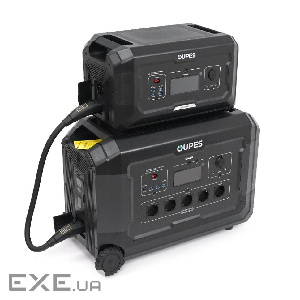 Портативний джерело живлення OUPES S3+S2, LiFePO4, 3600W, PEAK 7000W, 5120Wh, 3500 циклів, MPPT 2100