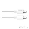 Дата кабель USB-C to USB-C 2.0m 5A 100W zinc alloy braided white ColorWay (CW-CBPDCC099-WT)