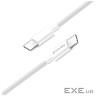 Дата кабель USB-C to USB-C 2.0m 5A 100W zinc alloy braided white ColorWay (CW-CBPDCC099-WT)