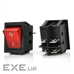 Перемикач ON-OFF KCD4-201N, 250VAC/16A, 4 контакти, Red, Q50 (246*170*41) 0,66 кг