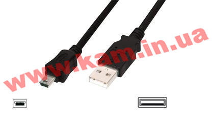 Кабель USB 2.0 AM to Mini 5P 1.0m Digitus (AK-300108-010-S)