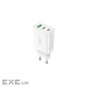 Зарядний пристрій XO L101 PD + QC3.0 (1USB/2Type-C/20W) + USB - MicroUSB White (XO-L101-WH)