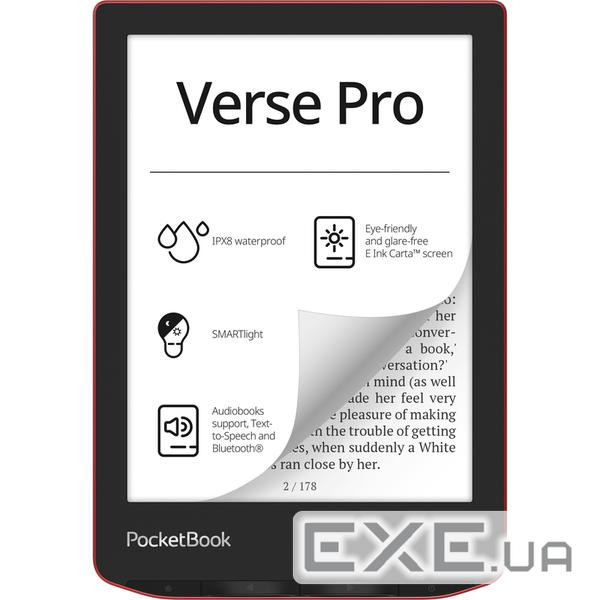Електронна книга Pocketbook 634 Verse Pro, Passion Red (PB634-3-CIS)