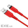 Дата кабель USB 2.0 AM to USB-C 1.0m 3A nylon X59 red HOCO (6931474744937)