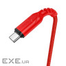 Дата кабель USB 2.0 AM to USB-C 1.0m 3A nylon X59 red HOCO (6931474744937)