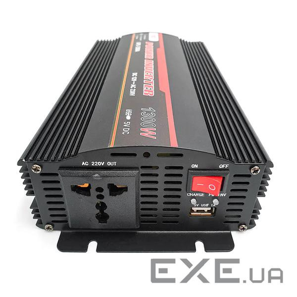 Інвертор напруги UKC 1300ВА(650Вт)+CHARGE 10A, 12 / 220V approximated, 1 універсальна (UKC1300ВА+) +)