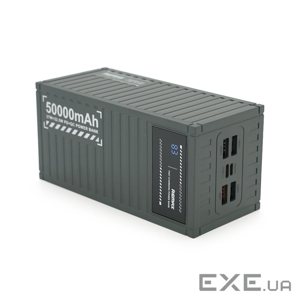 Power Bank Remax RPP-161 50000mAh, PD 27W+QC 22.5W, Gray, 1.054kg