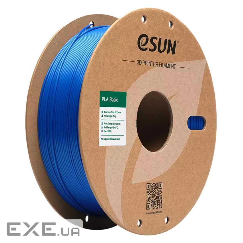 Пластик для 3D-принтера eSUN PLA BASIC 1,75mm 1kg BLUE (PLA-BASIC175U1P1)