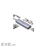 Док-станція USB 3.0 Type-C -> 2xUSB-A 3.0/ 1xUSB-C 3.0/ DP4K60Hz/RJ45/ PD 100W CM512 сіра UG (75643)