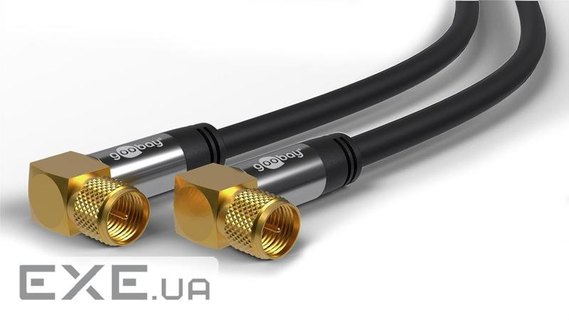 Кабель антенний-підовжувач RF:F M/M 5.0m,D=8.0mm 90?/90? 4xShield(128) Cu,чорний (75.07.0584-1)