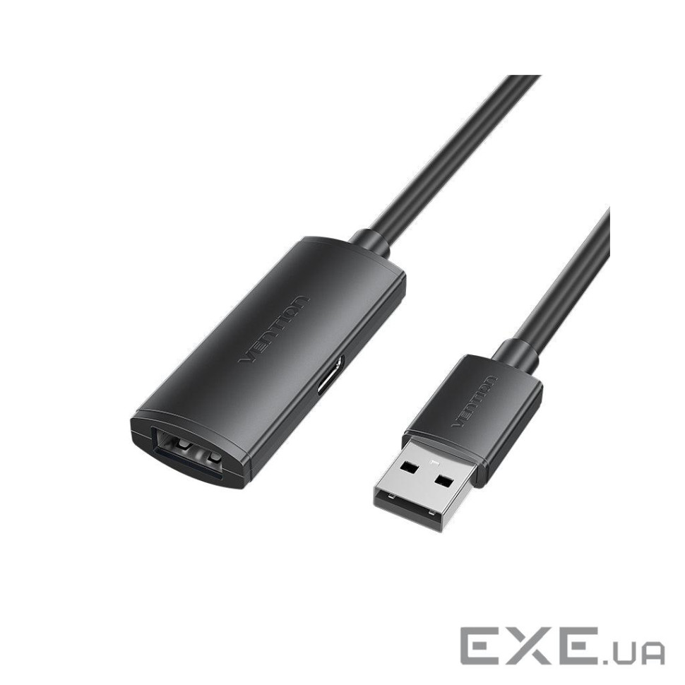 Дата кабель USB 2.0 AM/AF 5.0m Active black Vention (CBKBJ)