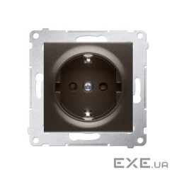 Розетка электрическая Premium с заземлением SCHUKO, коричневый (DGSZ1Z.01/46)