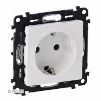 Розетка Schuko 16А 250В автоматичні клеми Білий, Valena LIFE (753421)