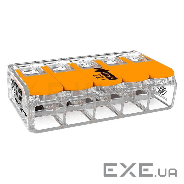 Клема Wago COMPACT 221-615 5-проводів 0,5-6мм 2 (Wago COMPACT 221-615 5-проводов 0,5-6мм2)