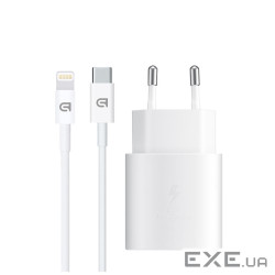 Зарядний пристрій Armorstandart AR-TA800W USB-C 25W White + cable USB-C to Lightning (ARM77719)