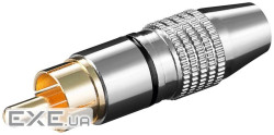 Штекер Goobay FreeEnd-RCA/M Metal Gold D=6.5mm Black,чорний (75.01.1905-100)