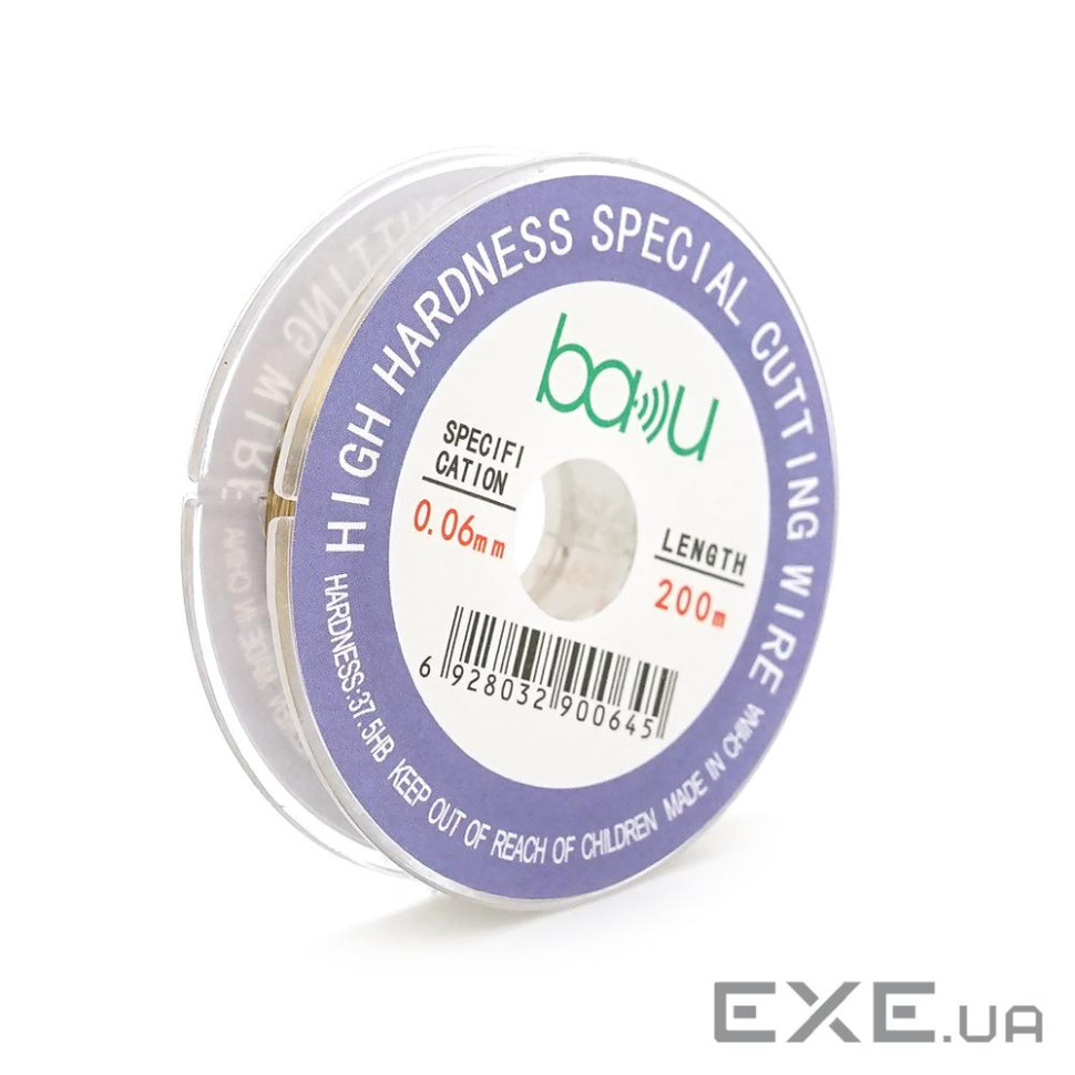 Дріт (струна) BAKKU 0,06mm для розділення комплектів дисплей+тачскрин, 200м (BK0.06*200m)