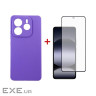 Чохол до мобільного телефона Dengos Xiaomi Redmi Note 14 4G Carbon + glass (Purple) (DG-KM-136)
