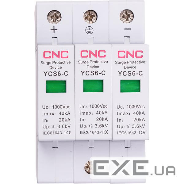 Обмежувач імпульсних перенапруг CNC YCS6/3P-C 20-40KA DC1000V DC (NV821747) CNC YCS6/3P-C 20-40KA DC1000V DC (NV821747)
