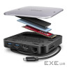 Хаб концентратор AXAGON HMC-UFO USB-C 10Гбіт/с UFO 9in1 hub, Сірий