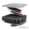 Хаб концентратор AXAGON HMC-UFO USB-C 10Гбіт/с UFO 9in1 hub, Сірий