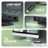 Хаб концентратор AXAGON HMC-UFO USB-C 10Гбіт/с UFO 9in1 hub, Сірий