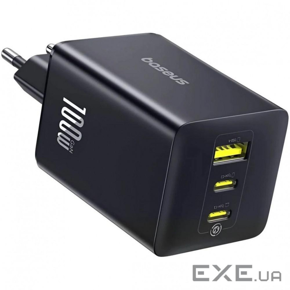 СЗУ Baseus EnerFill FE22 100W (2*Type-C+USB) black (E0123800)