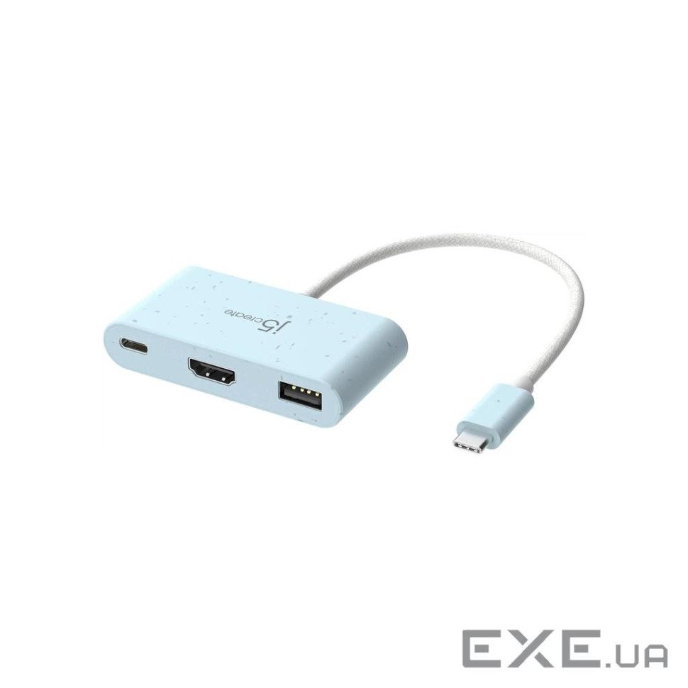 Багатопортовий мультиадаптер J5create JCA379EC-N, USB Type-C 3-в-1 блакитний