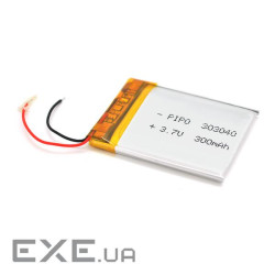 Літій-полімерний акумулятор 3*30*40mm (Li-ion 3.7В 300мА&middot,год) (303040) ) (303040)