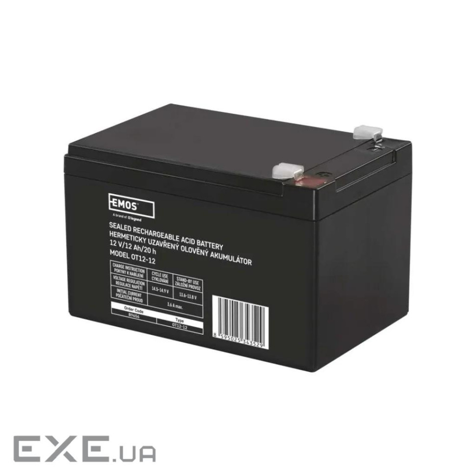 Акумуляторна батарея Emos B9656 (12V 12AH FAST.6.3 MM)