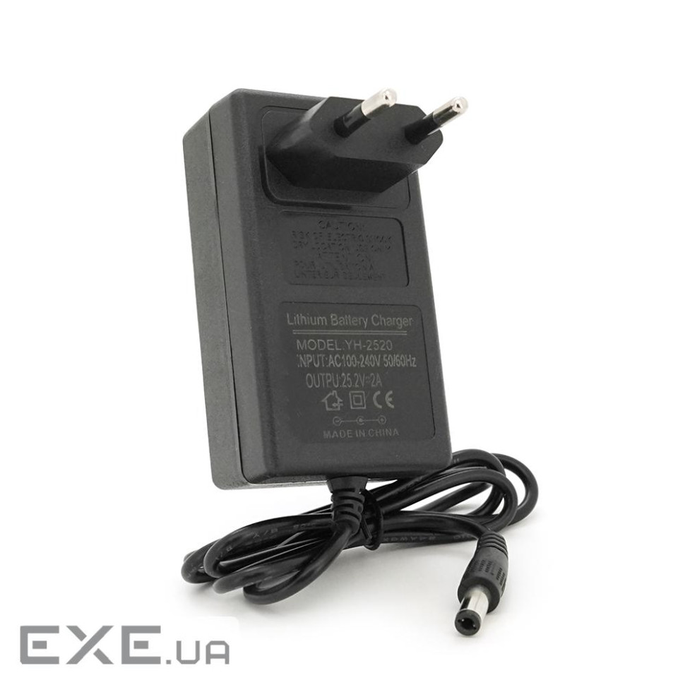 Зарядний пристрій для акумуляторів Li-ion 25,2V2A, штекер 5.5*2.5, інди (YH-2520 індикація)