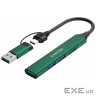 Концентратор Canyon hub DS-02 4in1 USB-A/C Green (CNS-TDS02GR)