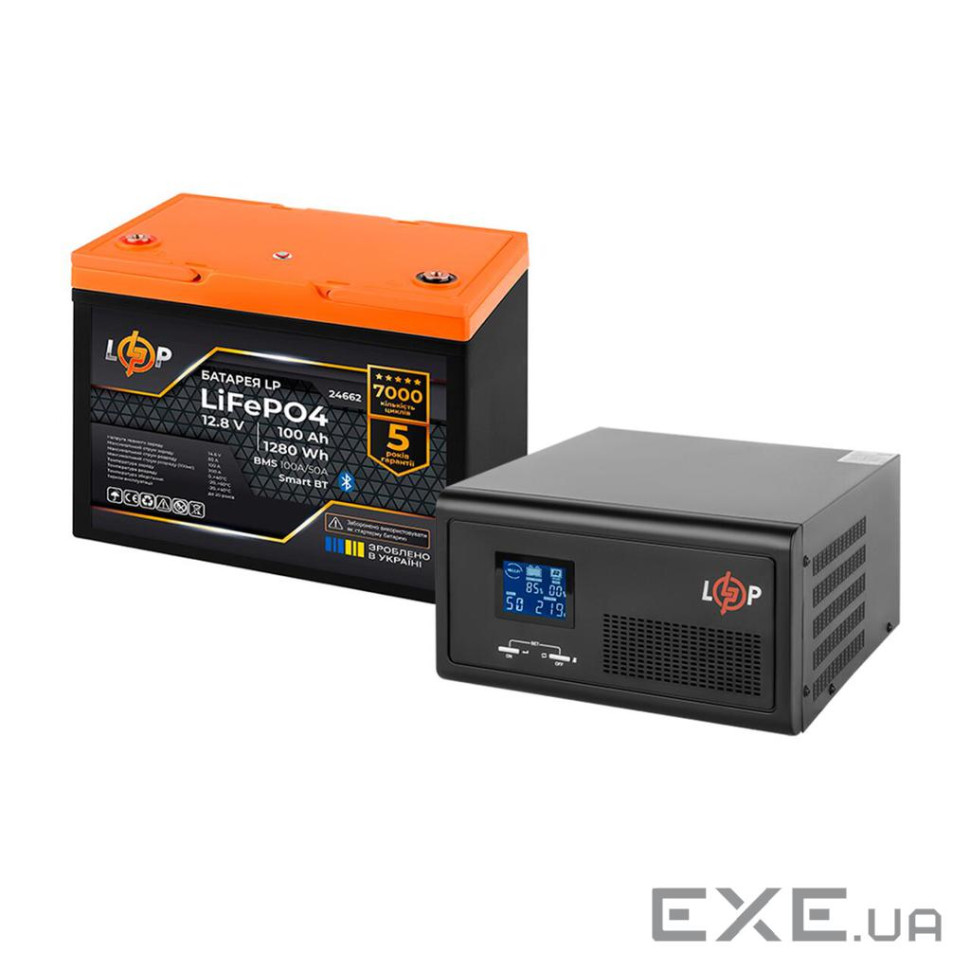 Комплект резервного живлення LogicP (ИБП B1500 + литиевая (LiFePO4) батарея 1280W)