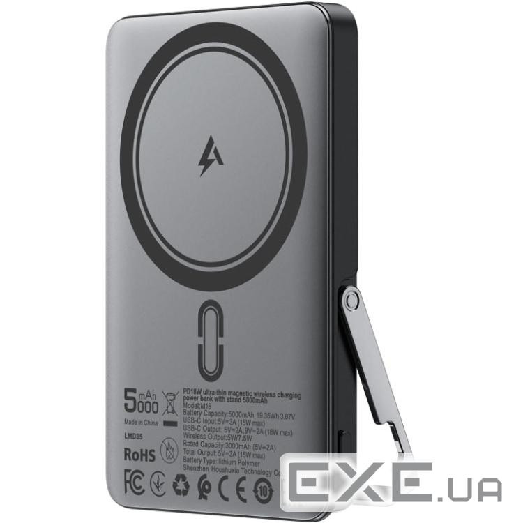 УМБ Acefast Magnetic Wireless 5000mAh 18W PD,QC3.0 USB-C In/Out,with holder, ультра (6974316283997)