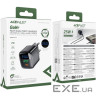 Зарядний пристрій 2xUSB 25W (USB-C+USB-A) with digital display Gan A114 Black Acefas (6974316284437)