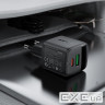 Зарядний пристрій 2xUSB 25W (USB-C+USB-A) with digital display Gan A114 Black Acefas (6974316284437)