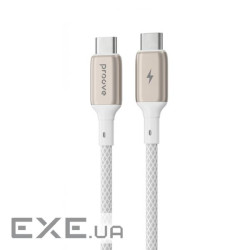 Кабель Proove Dense Metal Type-C to Type-C 60w (1m) white (CCDM60002202)