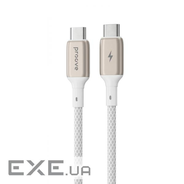 Кабель Proove Dense Metal Type-C to Type-C 60w (1m) white (CCDM60002202)