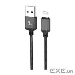 Дата кабель USB 2.0 AM to Lightning 1.0m nylon black Wibrand (WI.DC/CO1B-UL)