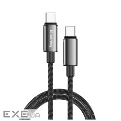 Дата кабель USB-C to USB-C 1.0m 5A 100W zinc alloy braided black ColorWay (CW-CBPDCC098-BK)
