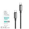 Дата кабель USB-C to USB-C 1.0m 5A 100W zinc alloy braided black ColorWay (CW-CBPDCC098-BK)
