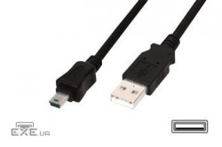 Кабель USB 2.0 (AM/miniB 5pin) DIGITUS 1.8м Black/ Чорний , bulk (AK-300108-018-S)