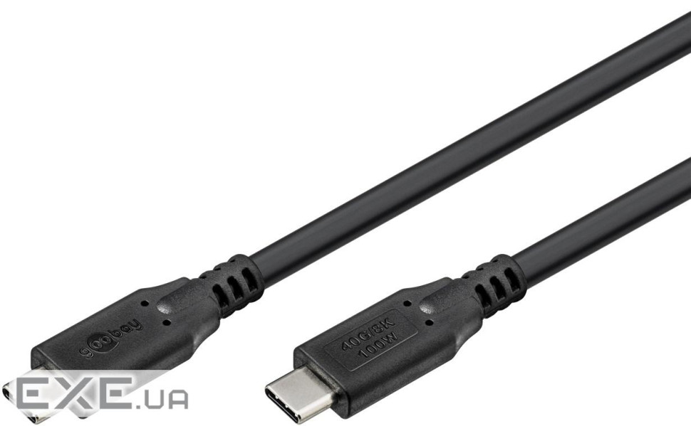 Кабель пристроїв USB Type-C M/M 0.5m,(USB4 Gen3x2) 40Gbps 100W Cu,чорний (75.07.4190-1) (75.07.4190-1)