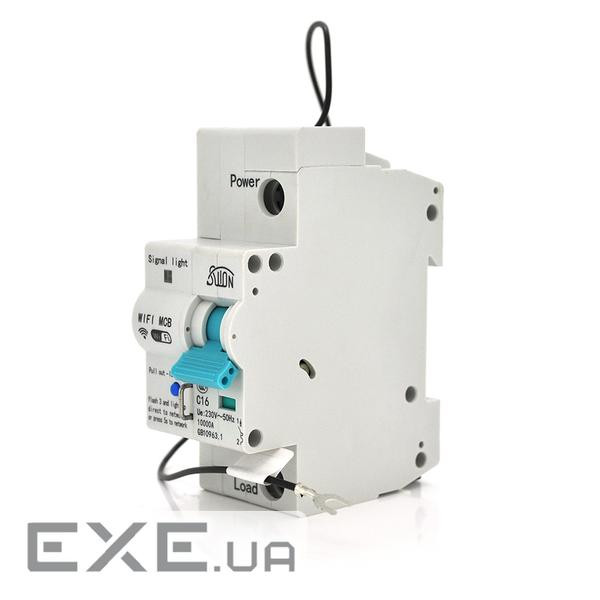 Автоматичний вимикач 1P / 220V / 16A із віддаленим керуванням через WiFi (1P / 220V / 16AWiFi) WiFi (1P / 220V / 16AWiFi