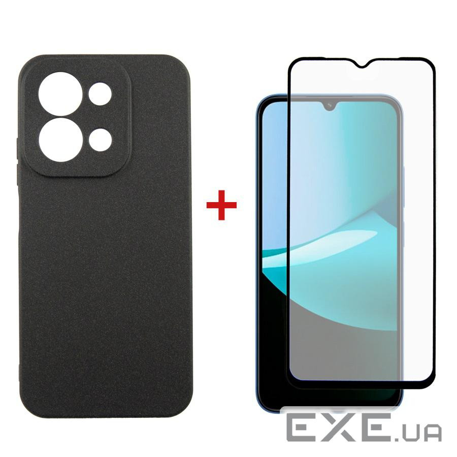 Чeхол-накладка Dengos Carbon для Xiaomi Redmi 15C Black (DG-KM-165) + защитное стекло